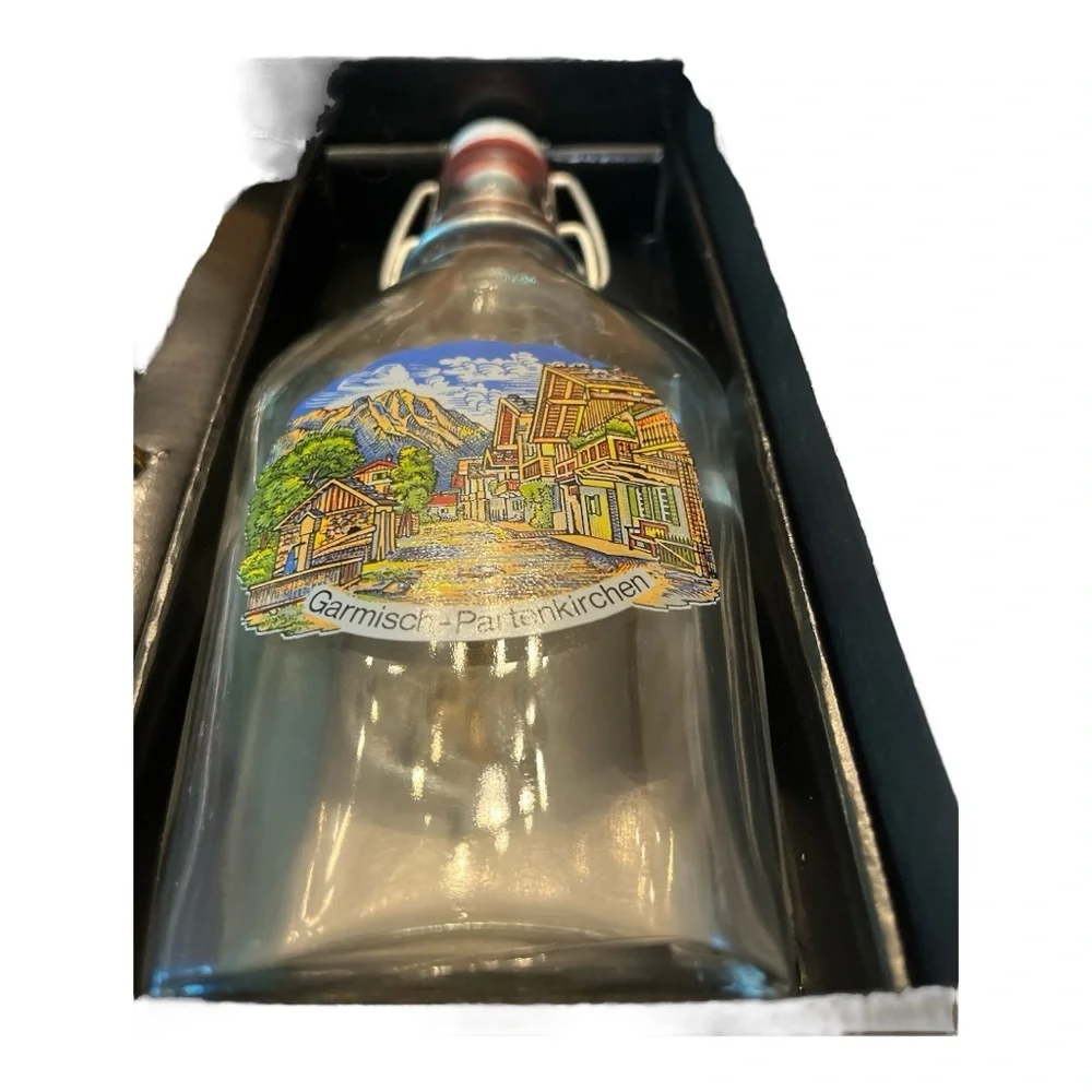 German Flask and Shot Glass Set Scenic Set